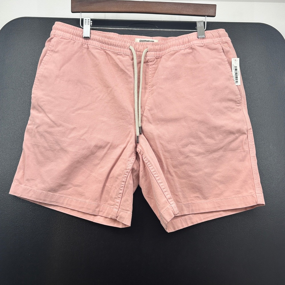 Goodthreads Mens Stretch Canvas Drawstring Shorts Light Pink Size L GT191100 NWT